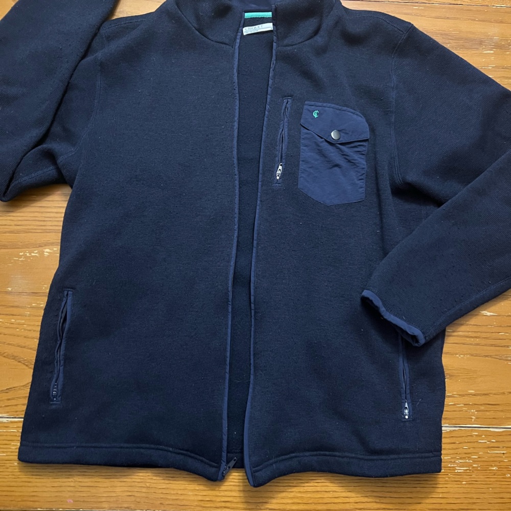 Criquet Sweater Fleece Outerwear in Navy Size L